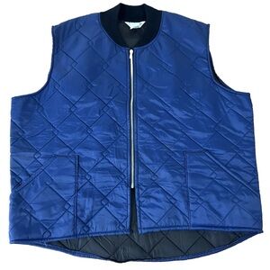 Men's Key Imperial Diamond Stitched Quilted Zip Blue Outdoors Vest 2XL